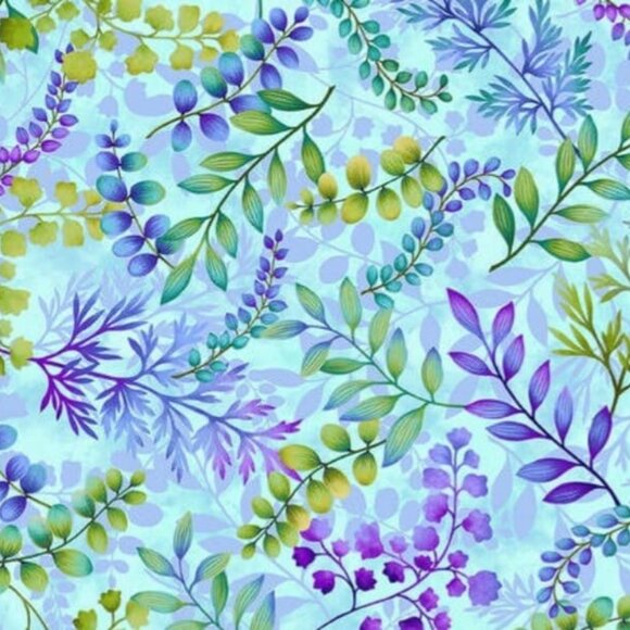 Foliage (Sky) - Gossamer Garden Collection by Henry Glass Fabrics - Quilting - Picture 1 of 1
